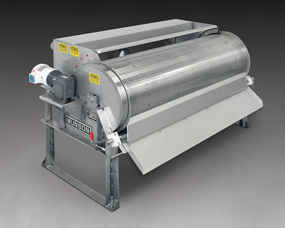 Rotating Drum Screen Separates Solids from Waste Streams without Clogging